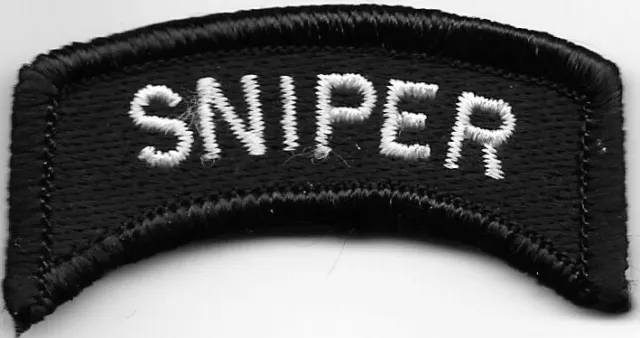 1" x 2 1/4" White Black Sniper Tab Patch Fits For VELCRO® BRAND Loop Fastener