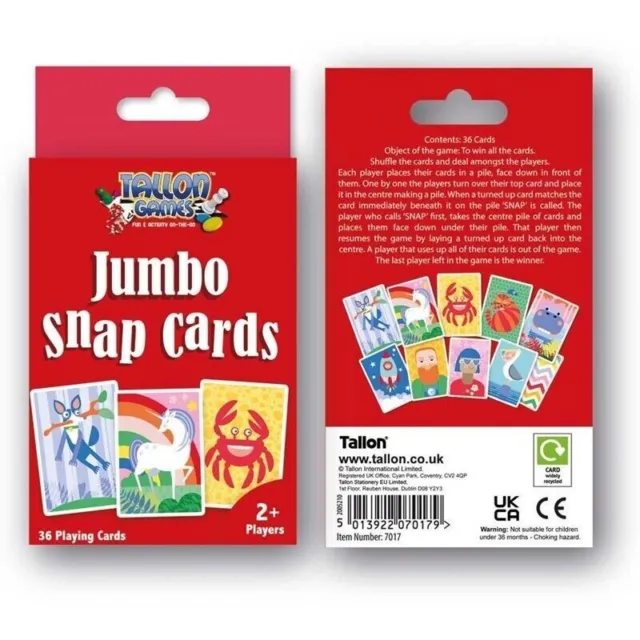Tallon Large Jumbo Snap Cards Games 36 Pack Playing Kids Children Party Loot Bag