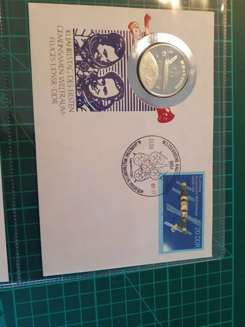 Numisbrief Gemeinsamer Weltraumflug DDR-UDSSR Buran Worbes D-053 Medaille RAR