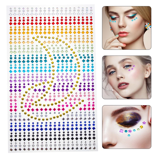 OUDQFCJ Glitzersteine Selbstklebend – 500 Stück, Silber, Für Gesicht, Nägel & Deko