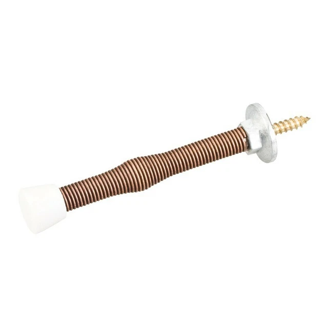 3" Oil Rubbed Bronze Spring Door Stop With Rubber Tip Doorstop Screw Into Door