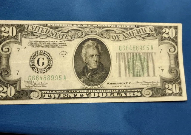 1934 Federal reserve Note $20 Chicago in nice circulated condition