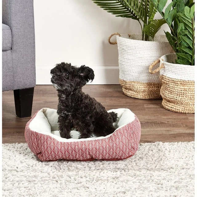 Soft Rust Small Cuddler Pet Bed for Dogs, Cats, Puppies, and Kittens. 19”x15”
