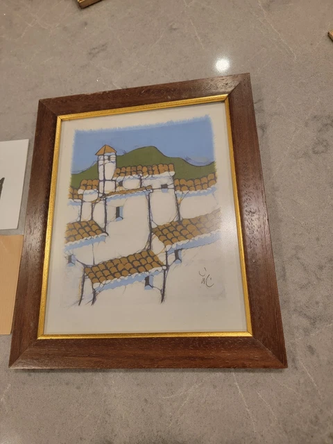 Ake Carlstrom Sweden Batik Wax Art Mid Century Authentic with Bio Card
