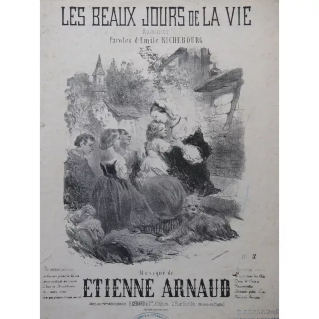 ARNAUD Étienne Les beaux jours de la vie Nanteuil Chant Piano ca1860