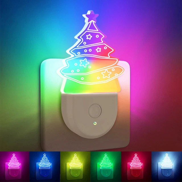 CHRISTMAS TREE PLUGIN Night Light 6 Colour RGB DusktoDawn Sensor