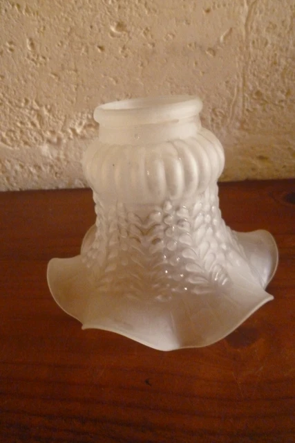 Lot de 3 Anciens abat jour tulipe verre de Clichy moucheté avec triangles dorés - Décoration