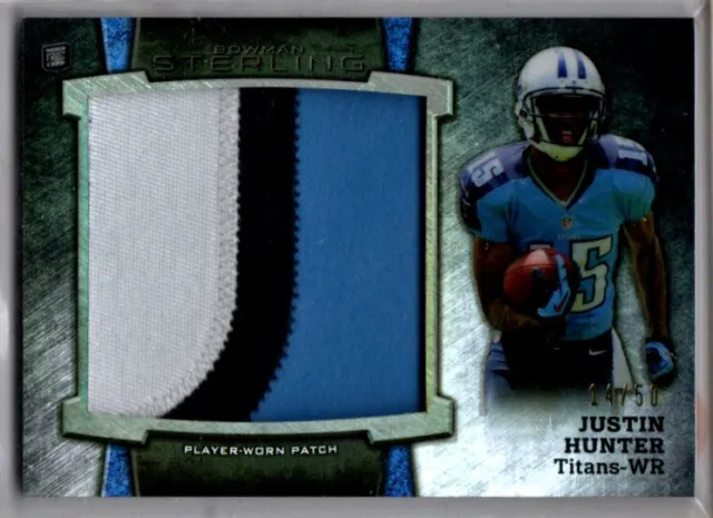2013 Bowman Sterling Football Jumbo Rookie Patch Justin Hunter LIONS 14/50