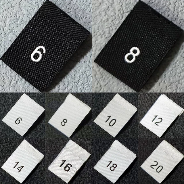 100Pcs Tags Clothing Size Number Garment Woven Flag Labels Craft Handmade Sew