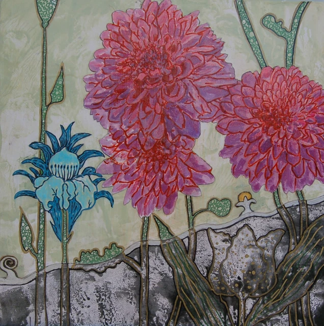 Nº 319 - Renacer en la Tierra Mística, Técnica mixta, s/marco, 40x40x5cm.