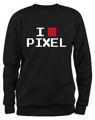 Styletex 23 Felpa Uomo i love pixel, retro Gamer Gaming Geek
