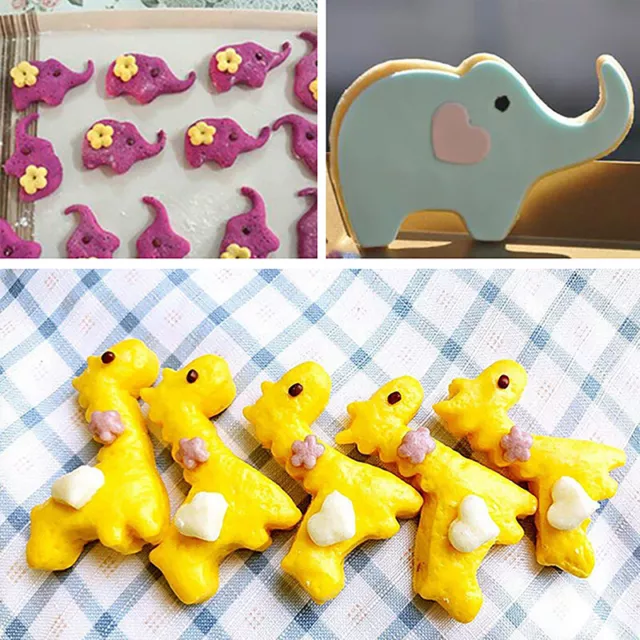 4Pcs Baking Moulds Cake Plastic Cutter Animal Shapes Cookie Biscuit Mold Moulds