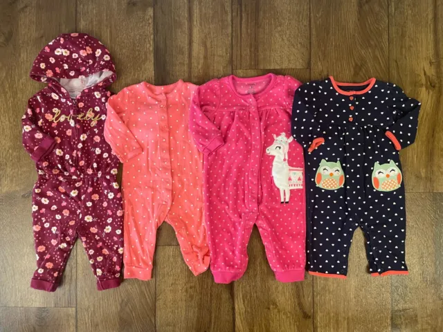 Baby Girl Clothes Lot 6 Mo Pants Rompers One Piece Long Sleeved Outfits Bundle