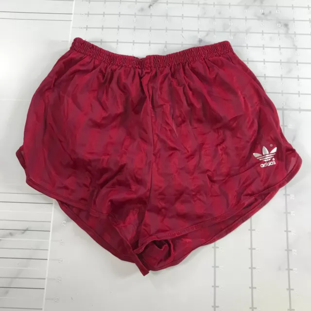 Vintage Adidas Running Shorts Mens S 28-30 Red Striped Mid Thigh Lined