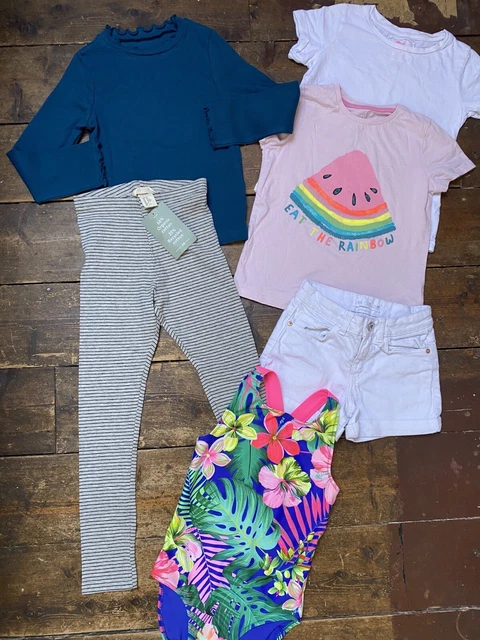 Girls summer bundle age 6-7 years Zara H&M T-shirts leggings shorts tops