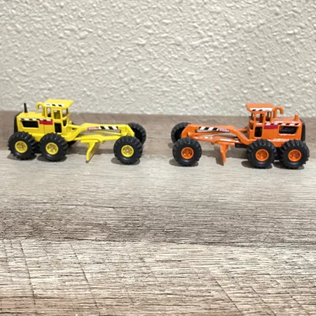 Maisto Tonka Hasbro Road Grader Yellow 98 & Orange 99 Diecast 1:64 Vintage Toys