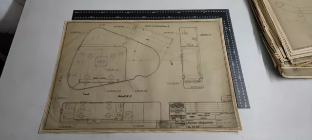 orig. technische Konstruktions-Zeichnung "Batterie-Kasten" Auto Union DKW RT200