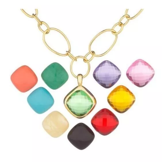 QVC Joan Rivers Goldtone Links Simulated 10 Color Changeable Necklace