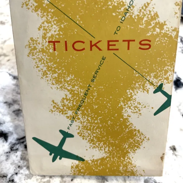 West Coast Airlines 1954 Ticket Envelope Receipt No Show Insert Seattle Spokane