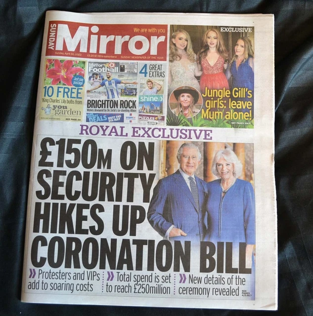 SUNDAY MIRROR UK Newspaper 30/04/23 April 30th 2023 King Charles III