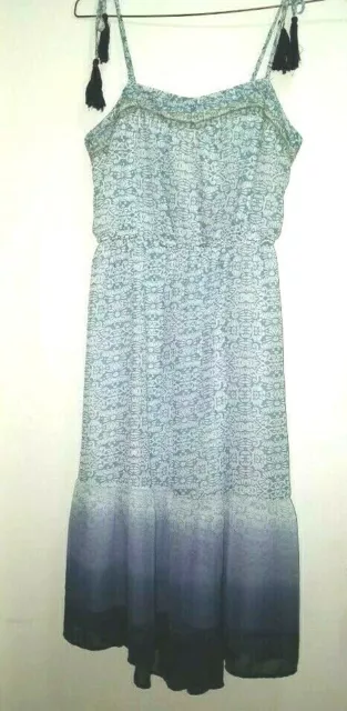 Knox Rose Women's Dip Dye Print Sleeveless Sundress Sun Dress Blue Size S