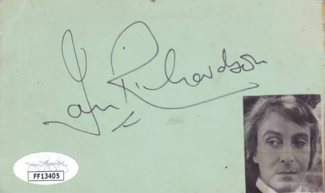 IAN RICHARDSON d 2007 Signed 3x5 Index Card Actor/House of Cards JSA FF13405