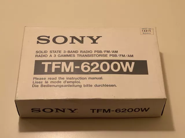 Vintage Sony TFM-6200W Solid State 3-Band Radio