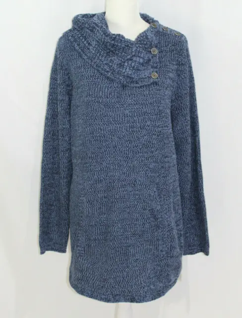 NWT Style & Co Blue Envelope Collar Long Sleeve Curved Hem Sweater 3X