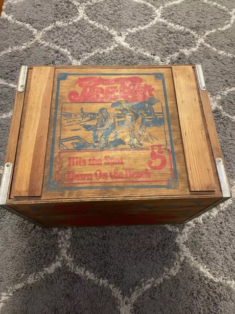 Vintage all original early Pepsi cola 2 dot wooden crate / case