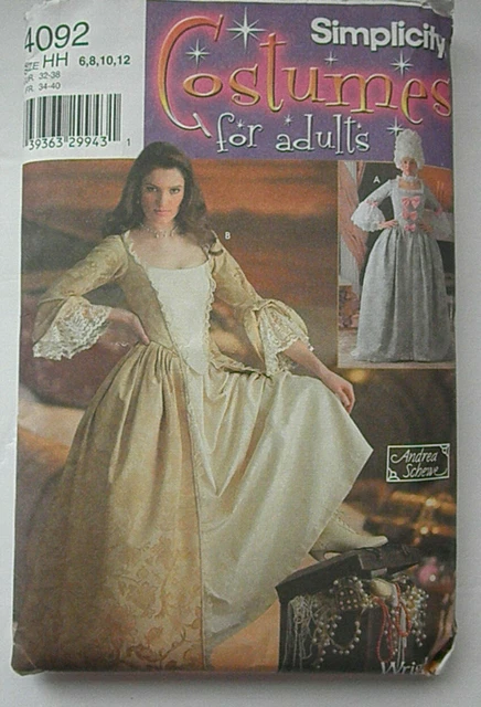 UNCUT Simplicity Pattern 4092 Costumes Adults size 6-12 Andrea Schewe