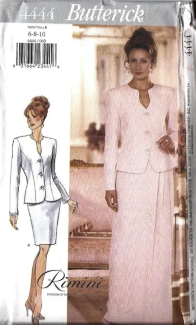 UNCUT Vintage Butterick Sewing Pattern Rimini Misses Jacket Skirt 4444 OOP SEW