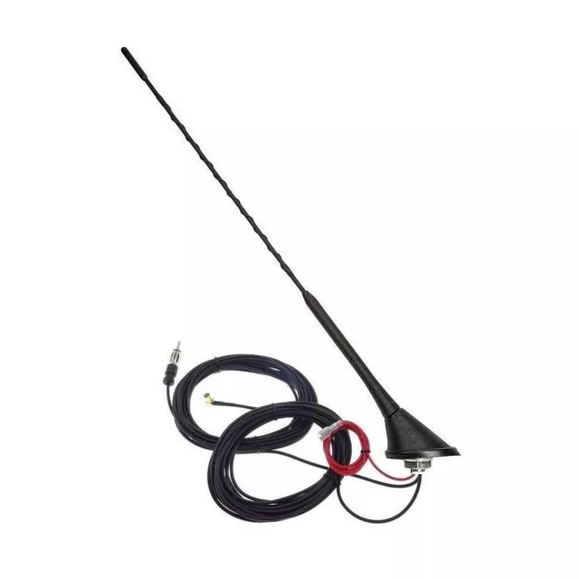 Dachantenne DAB+ Radio AM/FM 16V Design Antenne 5m Kabel Verstärker 12V DIN SMB