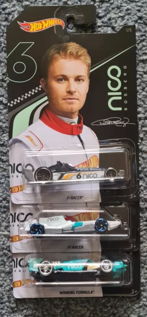 Set Of 3 Hotwheels Nico Rosberg - F1 Racer/Winning Formula & F-Racer