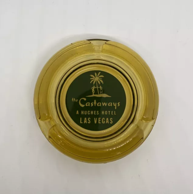 Vintage “The CastAways”- A Howard Hughes Hotel - Glass Ashtray Las Vegas New