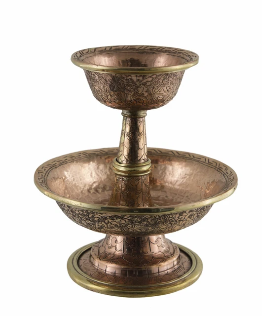 Paire De Clochettes De Cymbale En Cuivre Pour Yoga Et Méditation - 6,5 Cm, Reliées Par Une Ceinture, Son Clair Et Prolongé | Fabriqué Artisanalement Au Népal