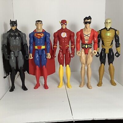DC Justice League 12" Figure Lot Batman Superman, Flash, Plastic Man, Lex Luthor