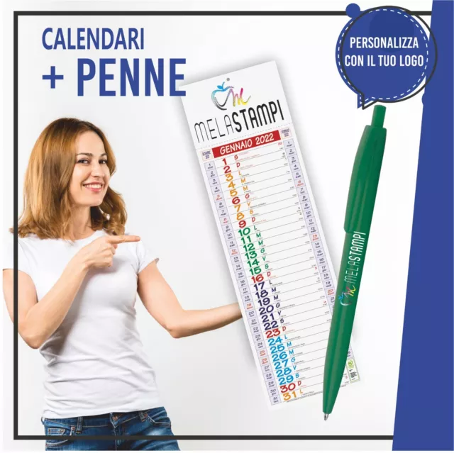 Calendari 2024 + penne personalizzati con stampa logo gadget pubblicitari pd480