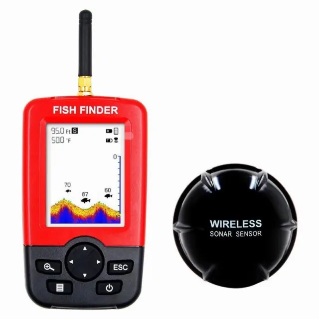 Smart Portable Fish Finder 100M Wireless Sonar Sensor Sounder LCD Fishfinder
