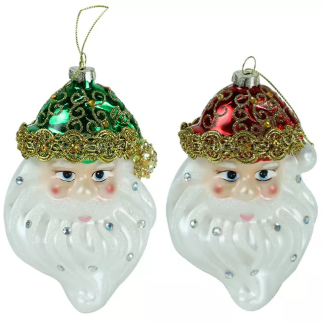 2 Pcs Santa Claus Head Ornaments Christmas Decorations Baby