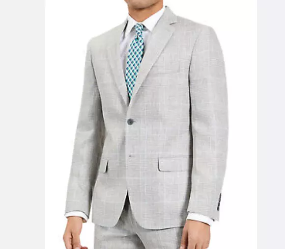 NEW 2023 JOS A BANK Traveler Light Gray Sport Coat Suit Blazer 44R Wool