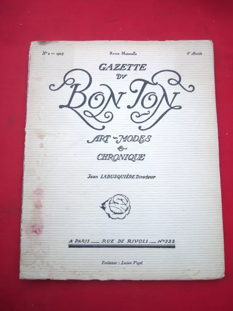 Mode Fashion Gazette Bon Ton 1923 N° 2  Marty Lepape Barbier Poiret Lanvin 27