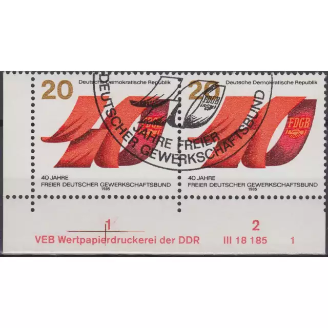 DDR Nr. 2951 DV gestempelt "Druckvermerk"