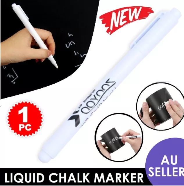 White Liquid Chalk Pen Marker For Windows Glass Chalkboard Blackboard Art New