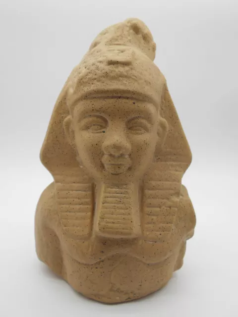 ÉGYPTE : GRANDE FIGURINE ÉGYPTIENNE TIRELIRE PHARAON RAMSÈS II EN RÉSINE 21 Cm
