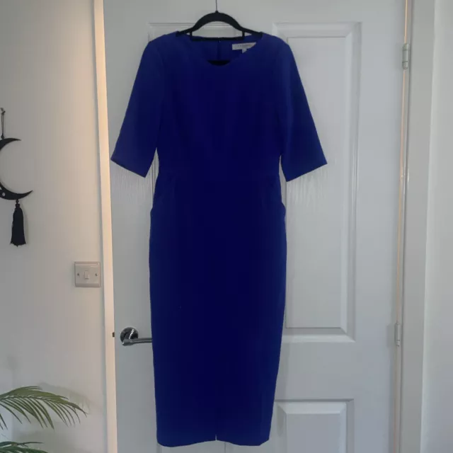 LK Bennett Royal Blue Pencil Fitted Dress with Pockets - Size UK 10
