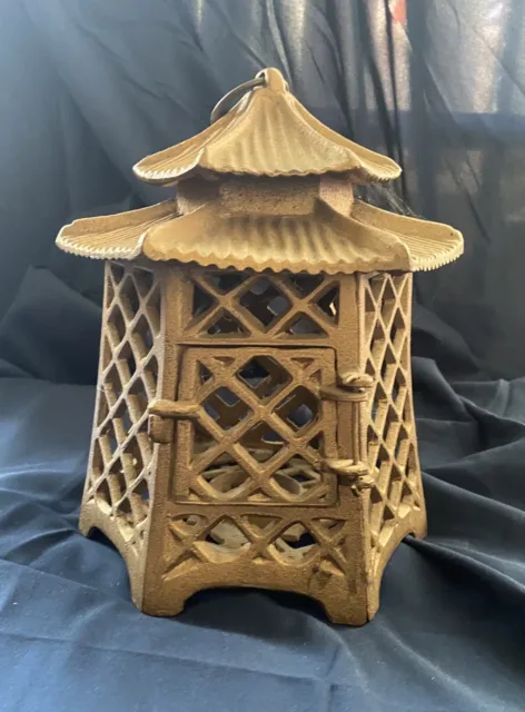 Vintage Japanese Cast Lantern Double Pagoda