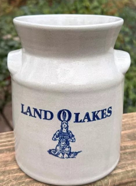 1999 Land O Lakes Utensil Crock With Indian Maiden On It. By Red Wing #950/2000