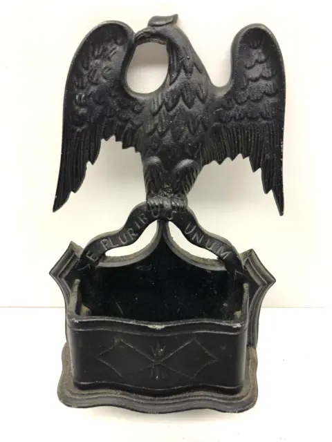 Vintage EMIG 1439 Wall Mounted Cast Iron Wall Eagle Matchbook Key Holder