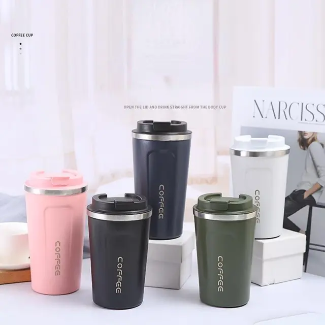 380/510 ml Vacuum Steel Thermos Insulated Coffee Cup Travel Mug Spill Proof