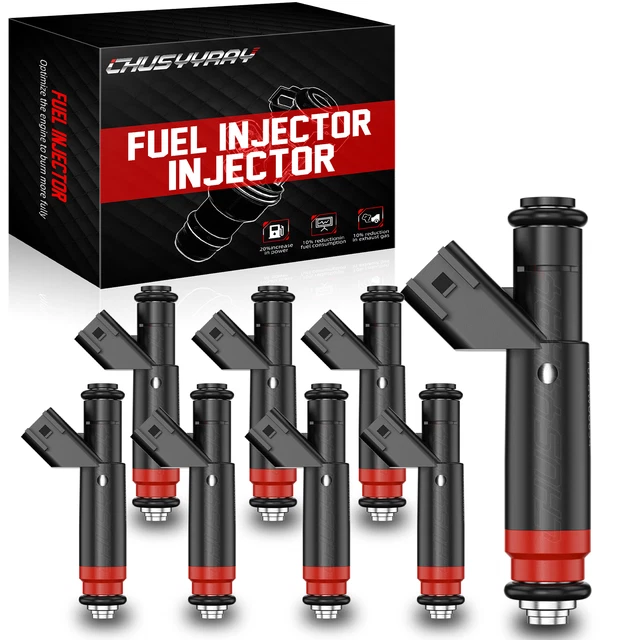 Fuel Injector Click NEW UPGRADE SET Of 8 Genuine Fuel Injectors Fits 2001-2003 Jeep & Dodge ...